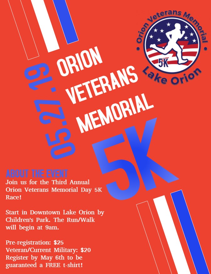 2019 Memorial Day 5k Flyer